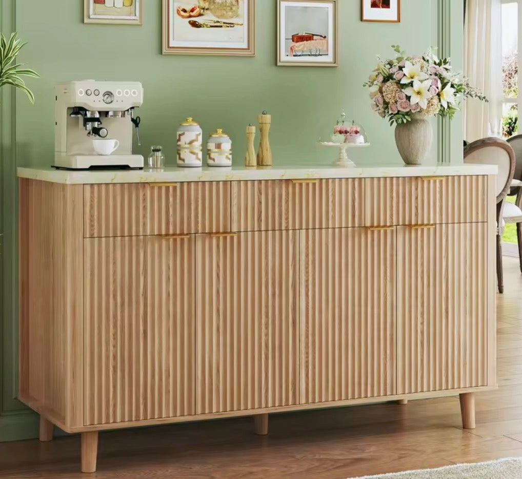 55” Fluted Buffet Cabinet with Storage