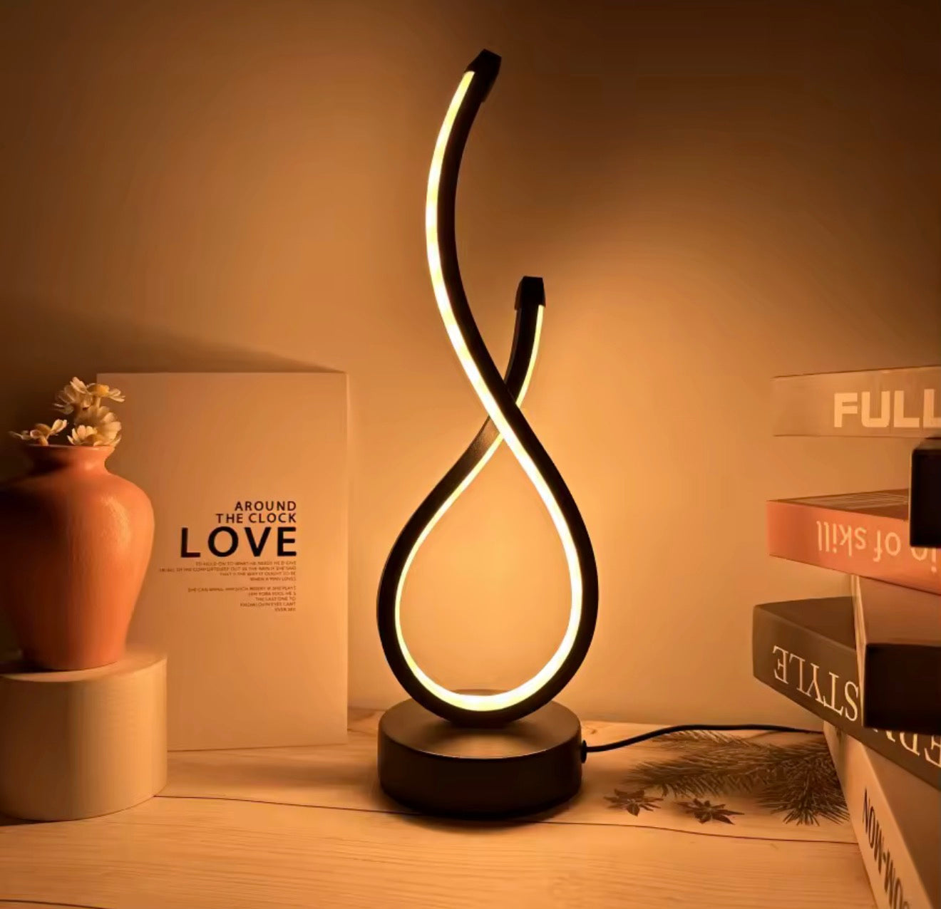 Creative Spiral LED Night Light Dimmable 3 Colors Table Night Lamp