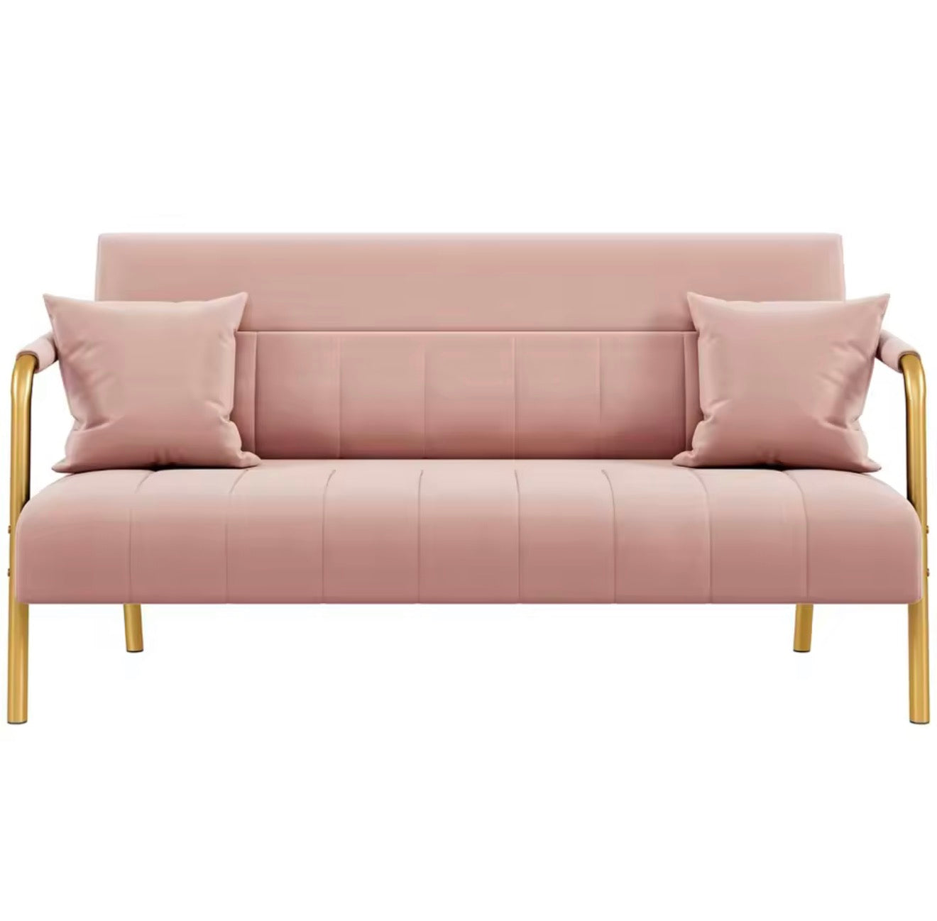 56.5" Velvet Loveseat Gold Metal Frame