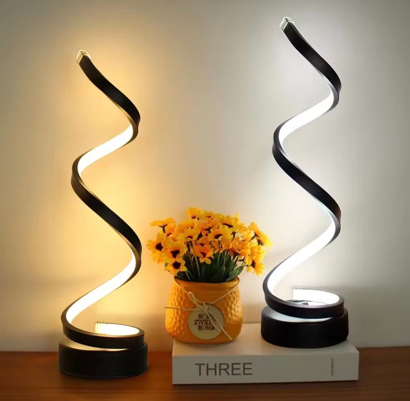 Creative Spiral LED Night Light Dimmable 3 Colors Table Night Lamp