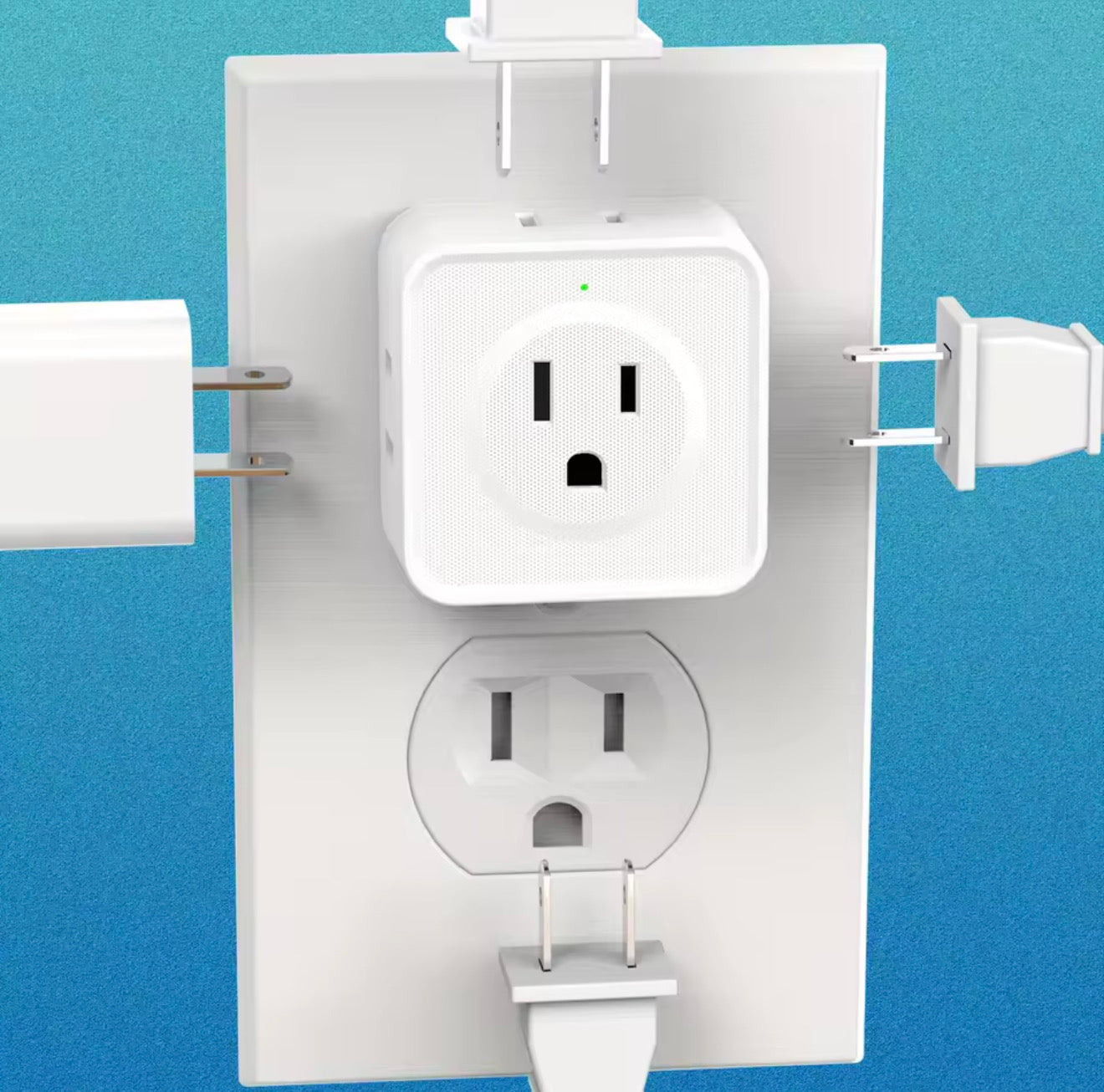 5 Way Multi Plug Outlet Extender, Wall Outlet Expander, Small Electrical Outlet Splitter for Travel, Home, Office, Dorm (1pc)