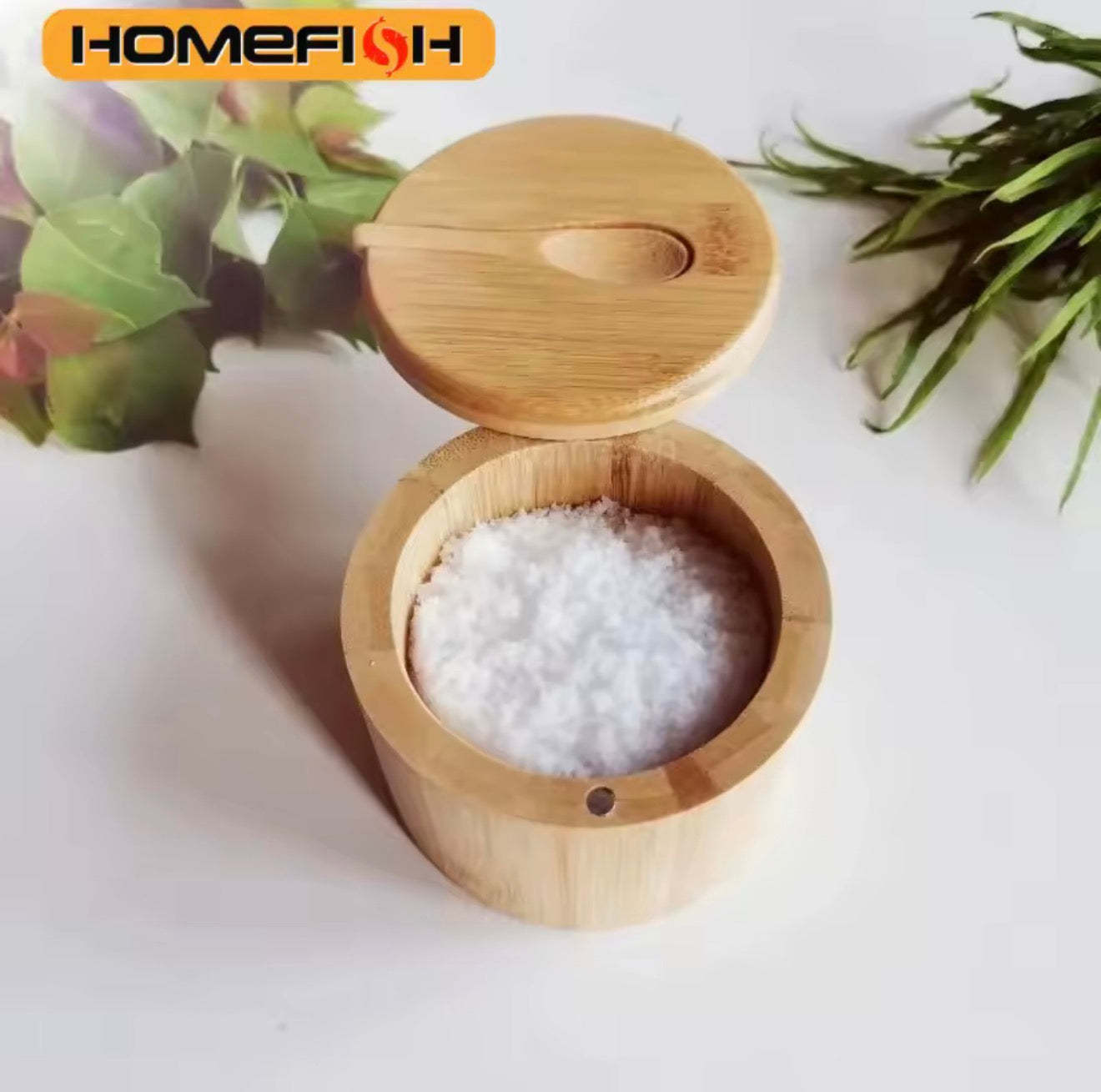Condiment Wood Container and Spoon