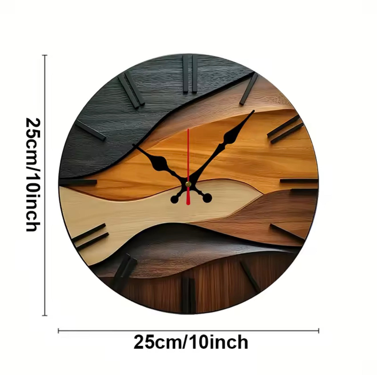 2D-flat Nordic Style Wooden Clock