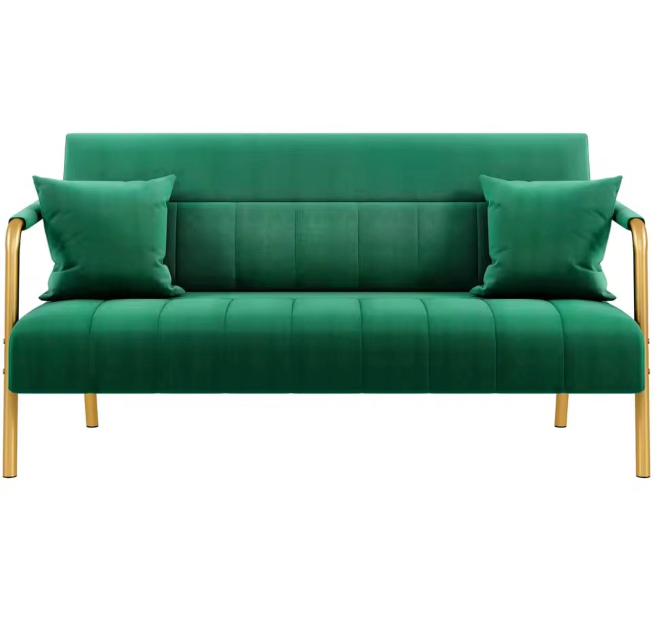 56.5" Velvet Loveseat Gold Metal Frame