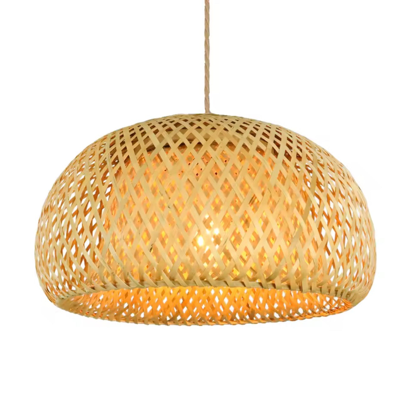 Bamboo Lantern 30cm Pendant Lamp Natural Rattan Wicker