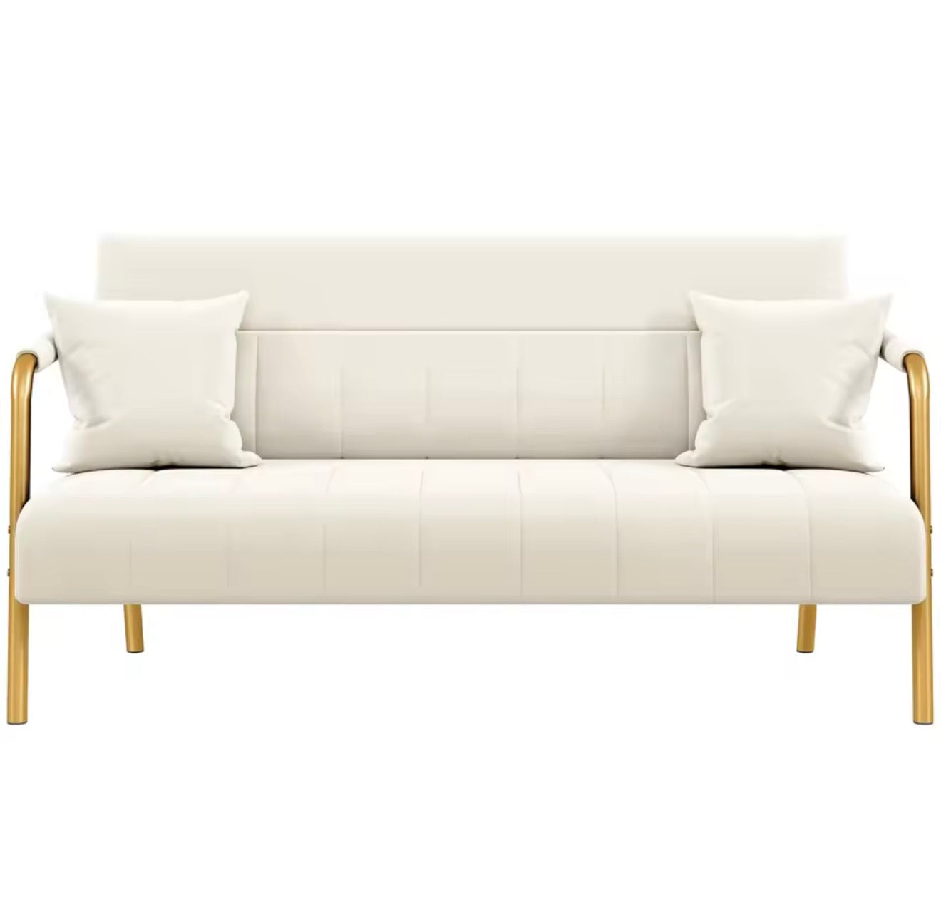 56.5" Velvet Loveseat Gold Metal Frame