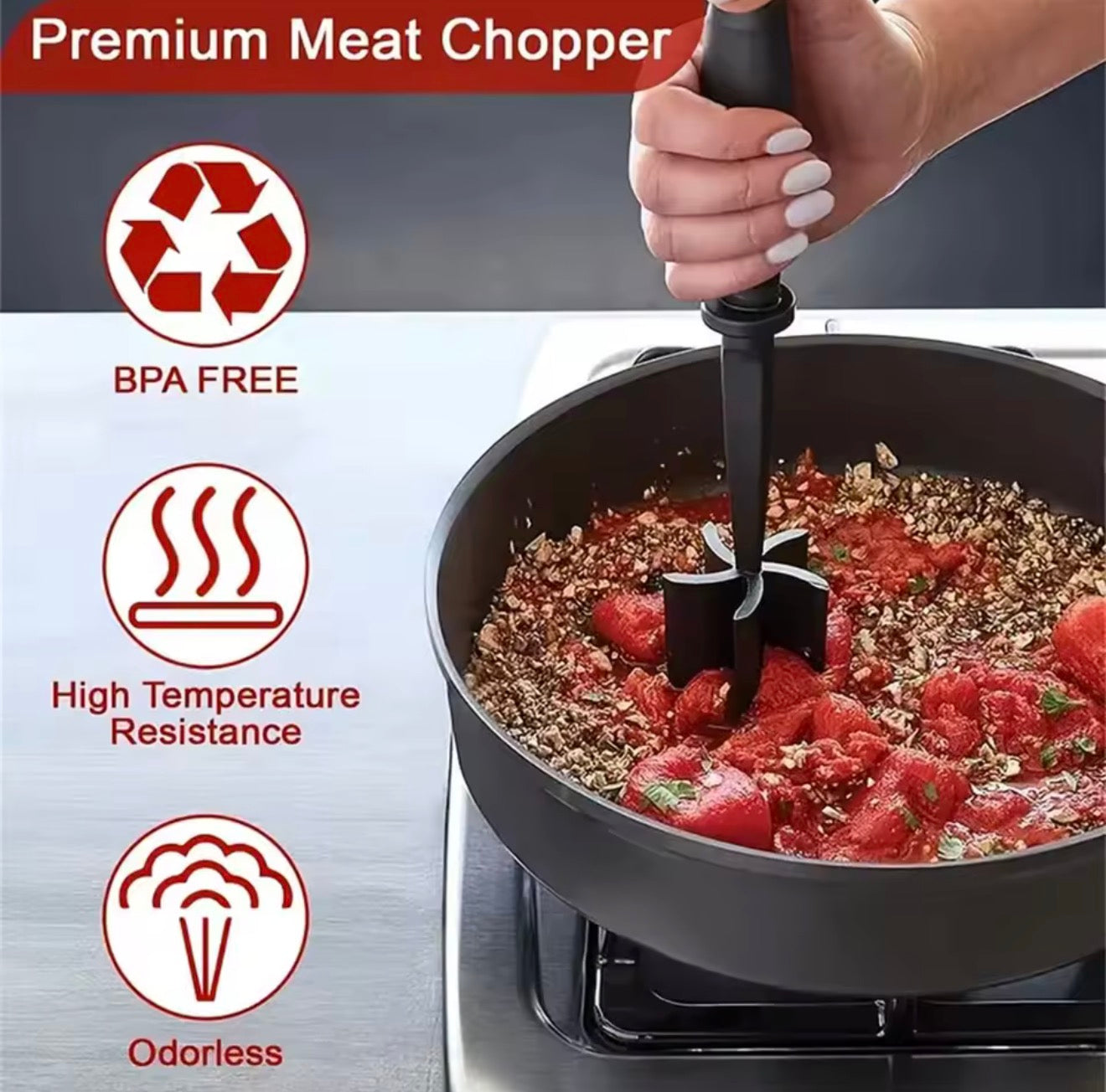 1pc Meat Chopper, shreds hamburger, Heat resistant