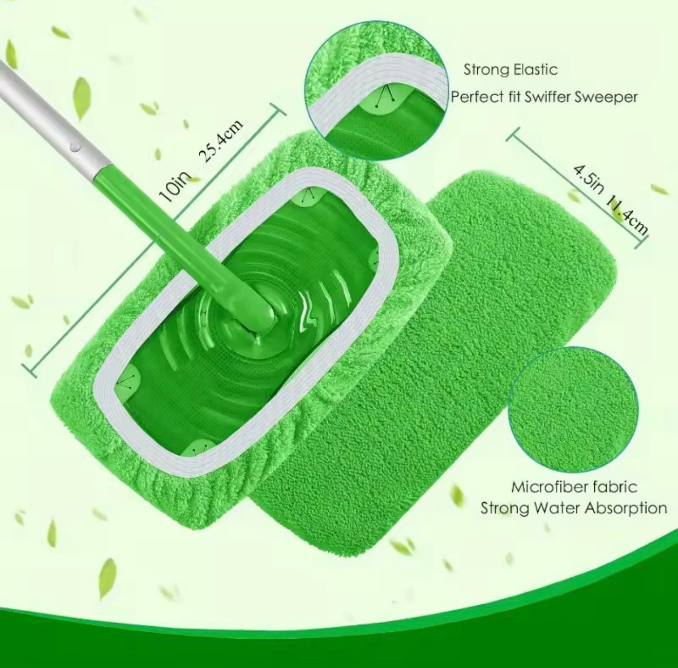 4 Reusable Mop Pads with High Water Absorption and Ultra-fine Fiber Cleaning Pads (4 Reusable Pads Only)