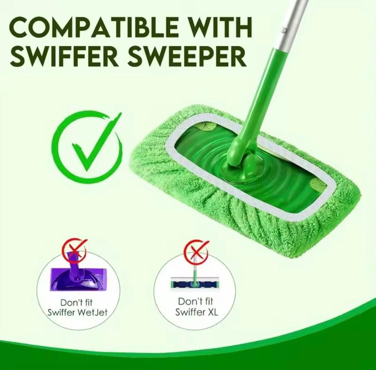 4 Reusable Mop Pads with High Water Absorption and Ultra-fine Fiber Cleaning Pads (4 Reusable Pads Only)