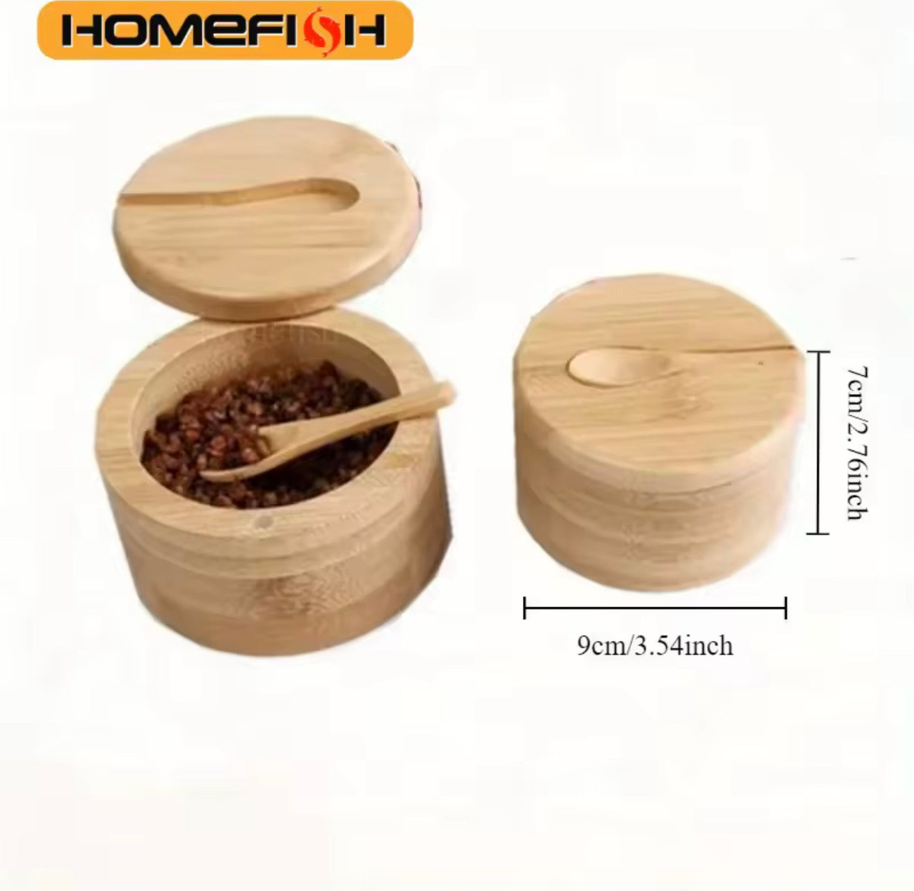Condiment Wood Container and Spoon